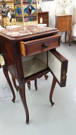 French Rosewood Inset Marble Top Single Bedside Cabinet | Antique & Vintage | Moonee Ponds Antiques | Australia Wide Delivery