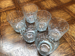 Set Of Six Lead Hand Cut Crystal Whiskey Glasses | Antique & Vintage | Moonee Ponds Antiques | Australia Wide Delivery
