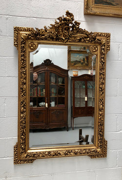 Antique French 19th Century Gilt & Floral Wall-Mantle Mirror | Antique & Vintage | Moonee Ponds Antiques | Australia Wide Delivery