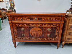 Neo Classical Style Italian Superbly Inlaid Chest of Drawers - Commode | Antique & Vintage | Moonee Ponds Antiques | Australia Wide Delivery