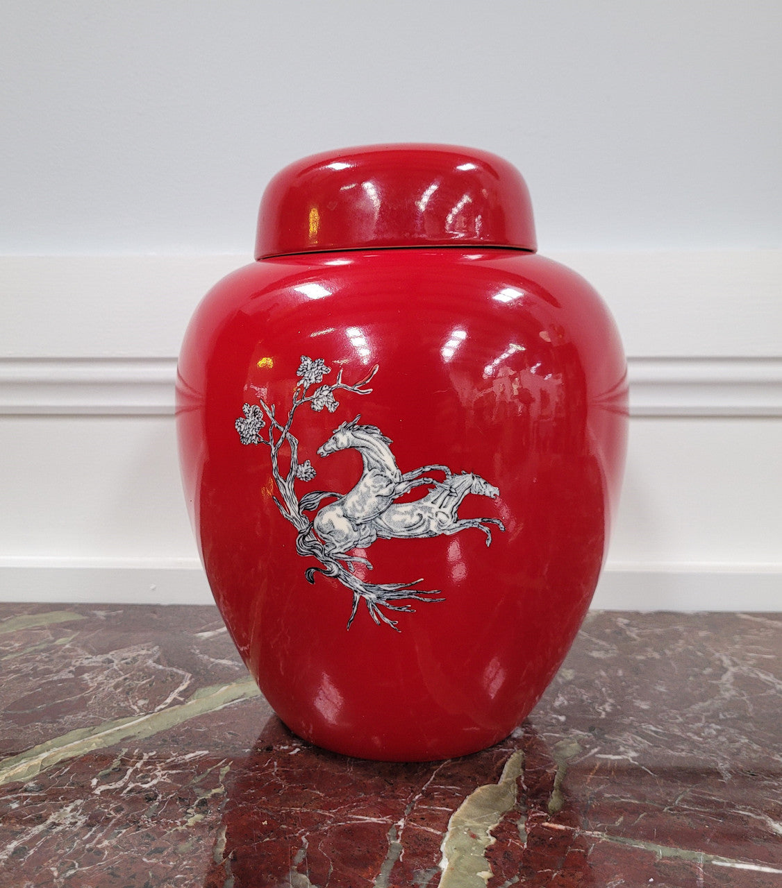 Crown Devon Ginger Jar “Pegasus Horse" | Antique & Vintage | Moonee Ponds Antiques | Australia Wide Delivery