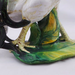 Fabulous rare antique Italian Majolica rooster in good condition.