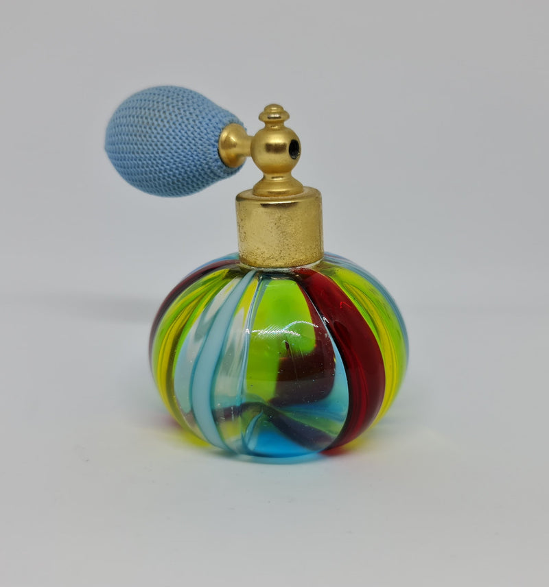 Beautiful collectible F &M Ballarin Murano perfume atomizer with gorgeous colours. In great original condition.