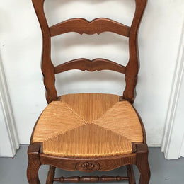 Fabulous Set of 8 French oak Dining Chairs