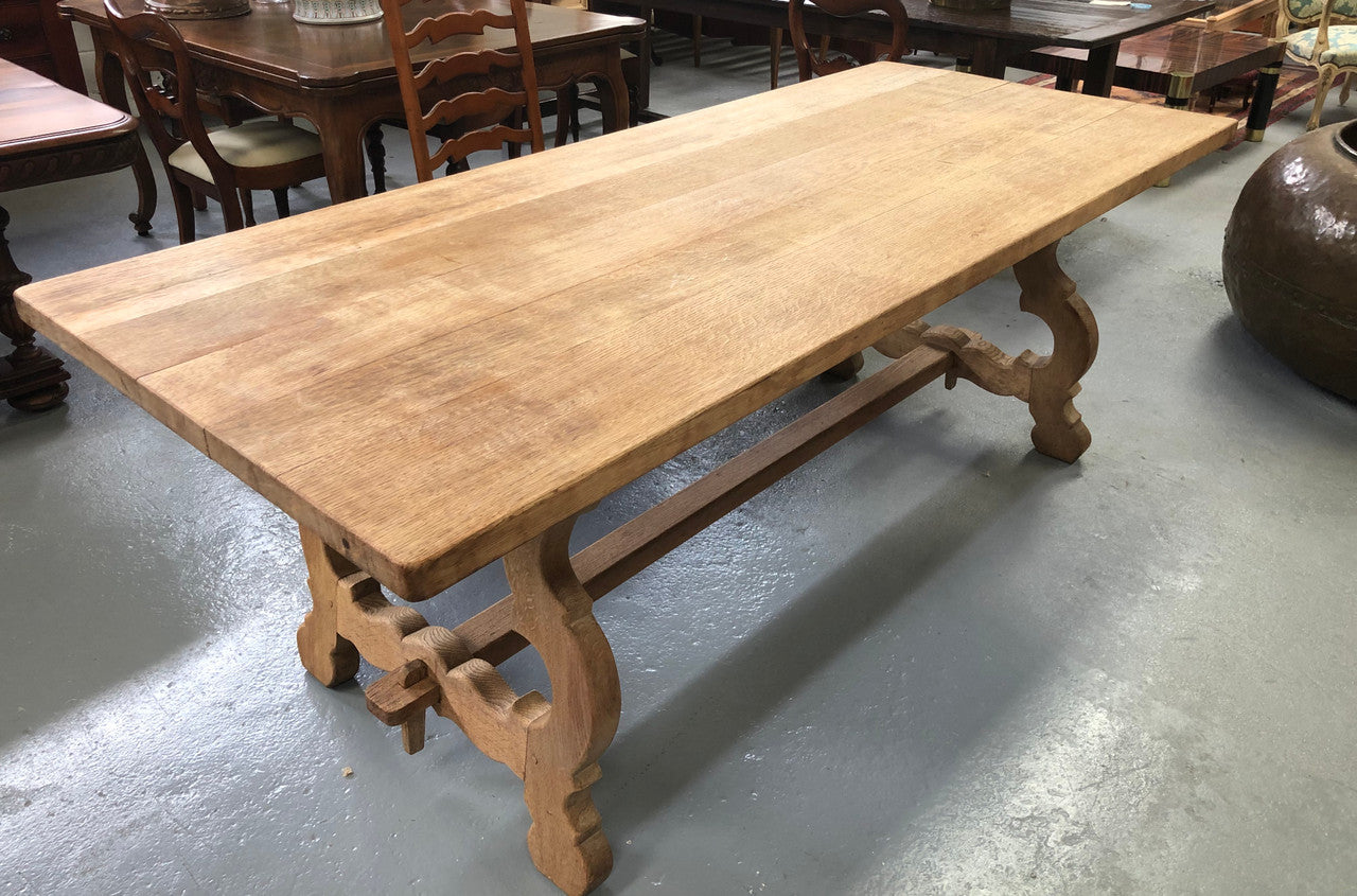 Antique French Bleached Oak Farmhouse Table | Antique & Vintage | Moonee Ponds Antiques | Australia Wide Delivery
