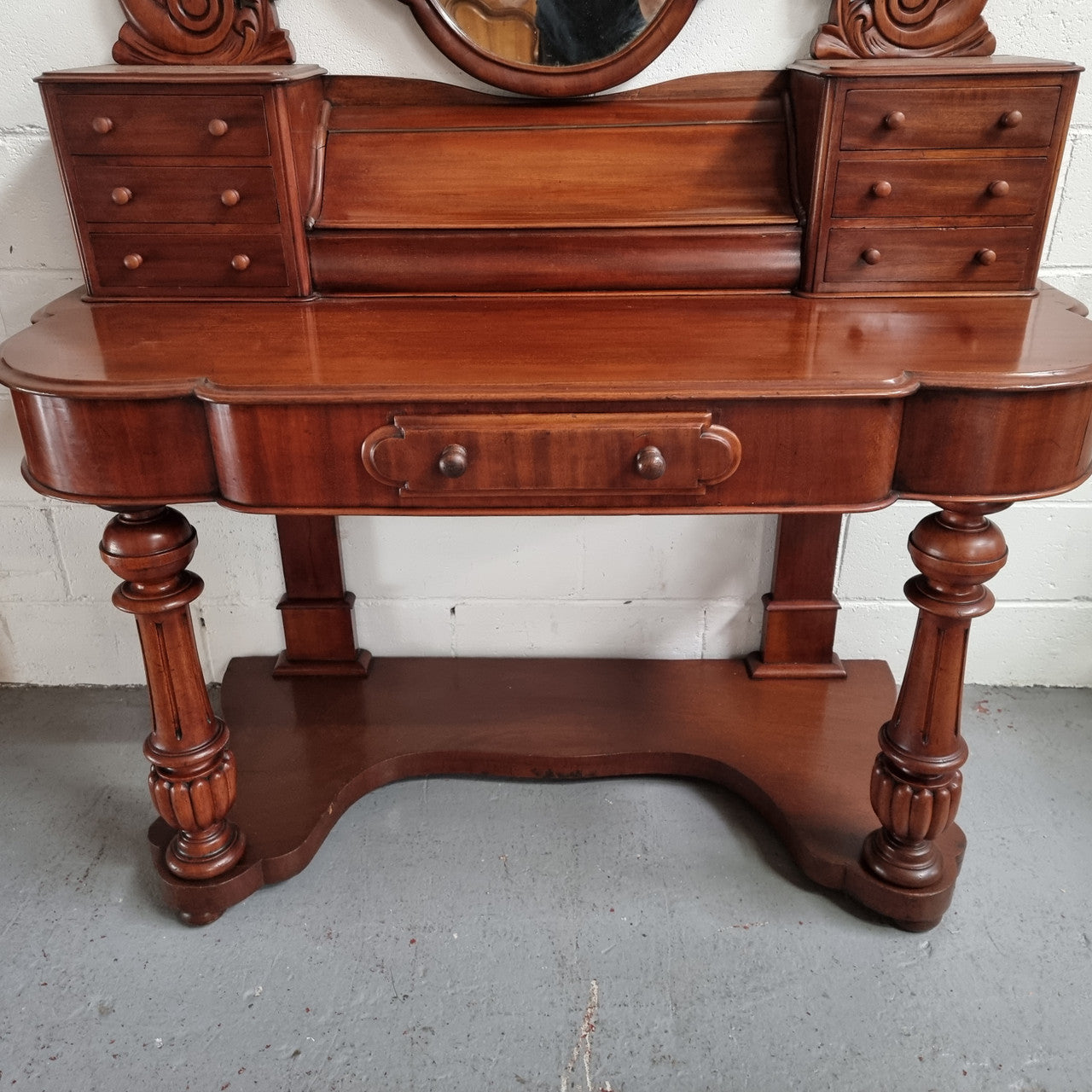 Victorian Mahogany Duchess Dressing Table with Tilt Mirror on Scrolled Supports | Antique & Vintage | Moonee Ponds Antiques | Australia Wide Delivery