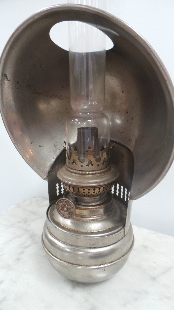 Antique Kerosene Metal Lamp With Reflector | Antique & Vintage | Moonee Ponds Antiques | Australia Wide Delivery