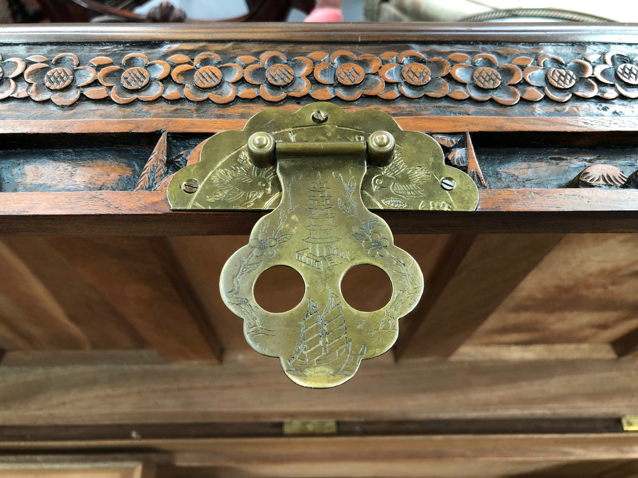 Beautiful carved Camphor wood Chest