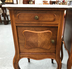 Pair Of French Walnut Marble Top Bedsides | Antique & Vintage | Moonee Ponds Antiques | Australia Wide Delivery