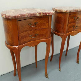 Rare Pair Of Inlaid Bedside Cabinets