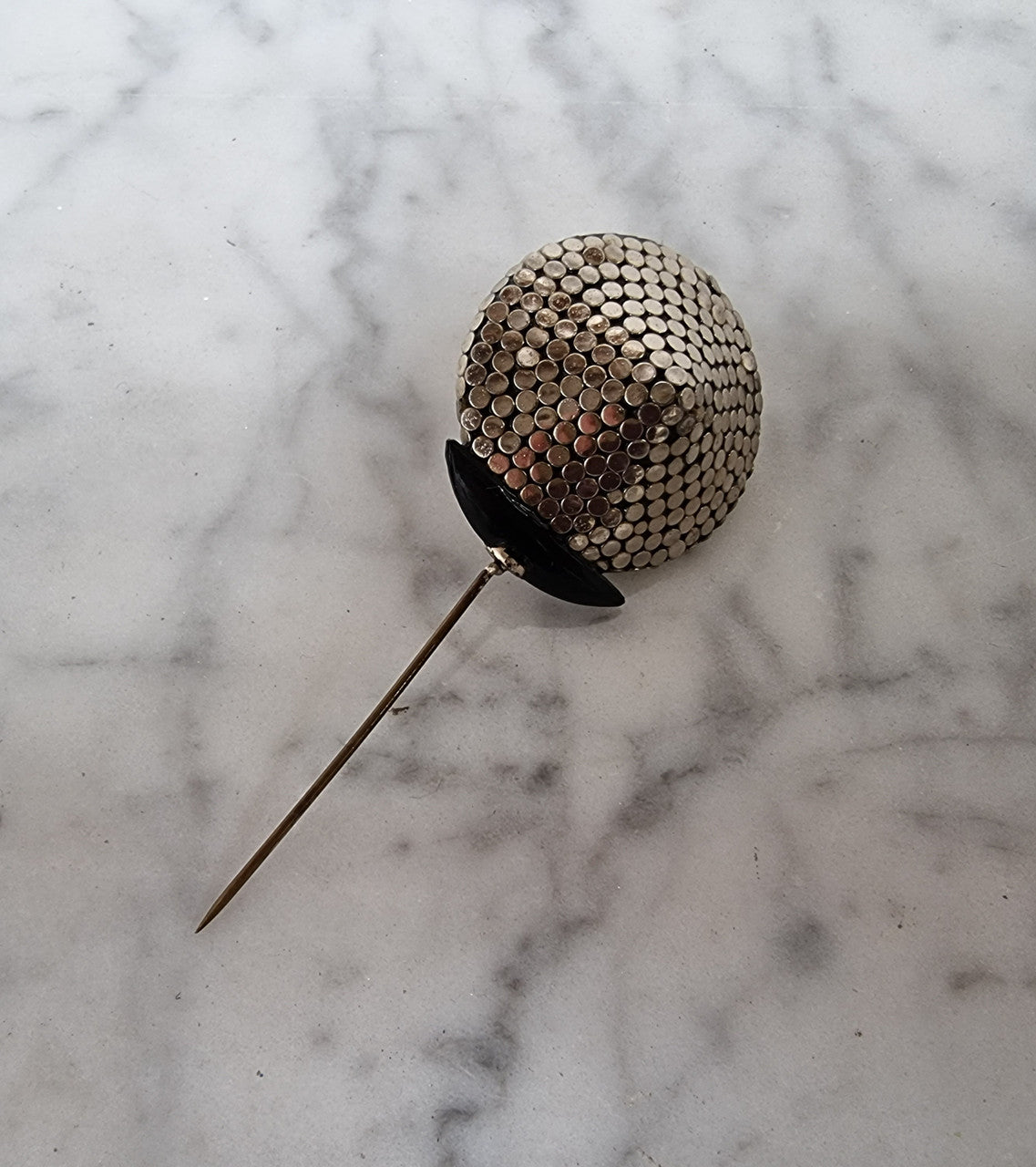 Art Deco Black & Silver Hat Pin