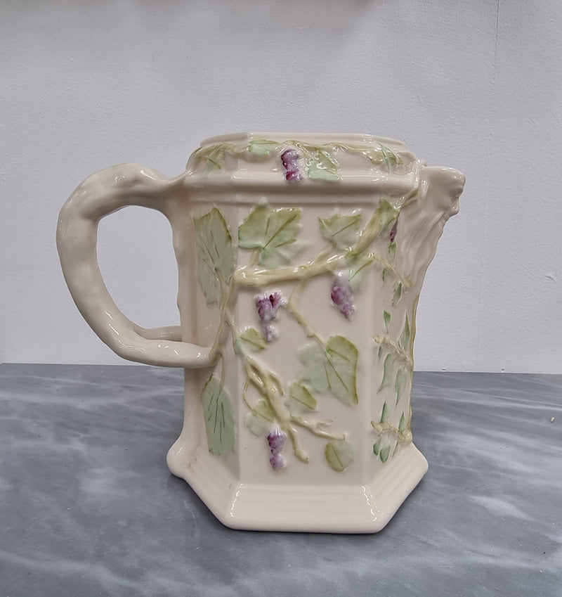 Belleek brown stamp (1980 – 1993) jug with ivy decoration, branch handle and Bacchus spout. It is in good original condition, please view photos as they help form part of the description.