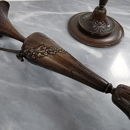 A stunning pair of French Art Nouveau bronze candlesticks. They are of fine quality and in very good condition.