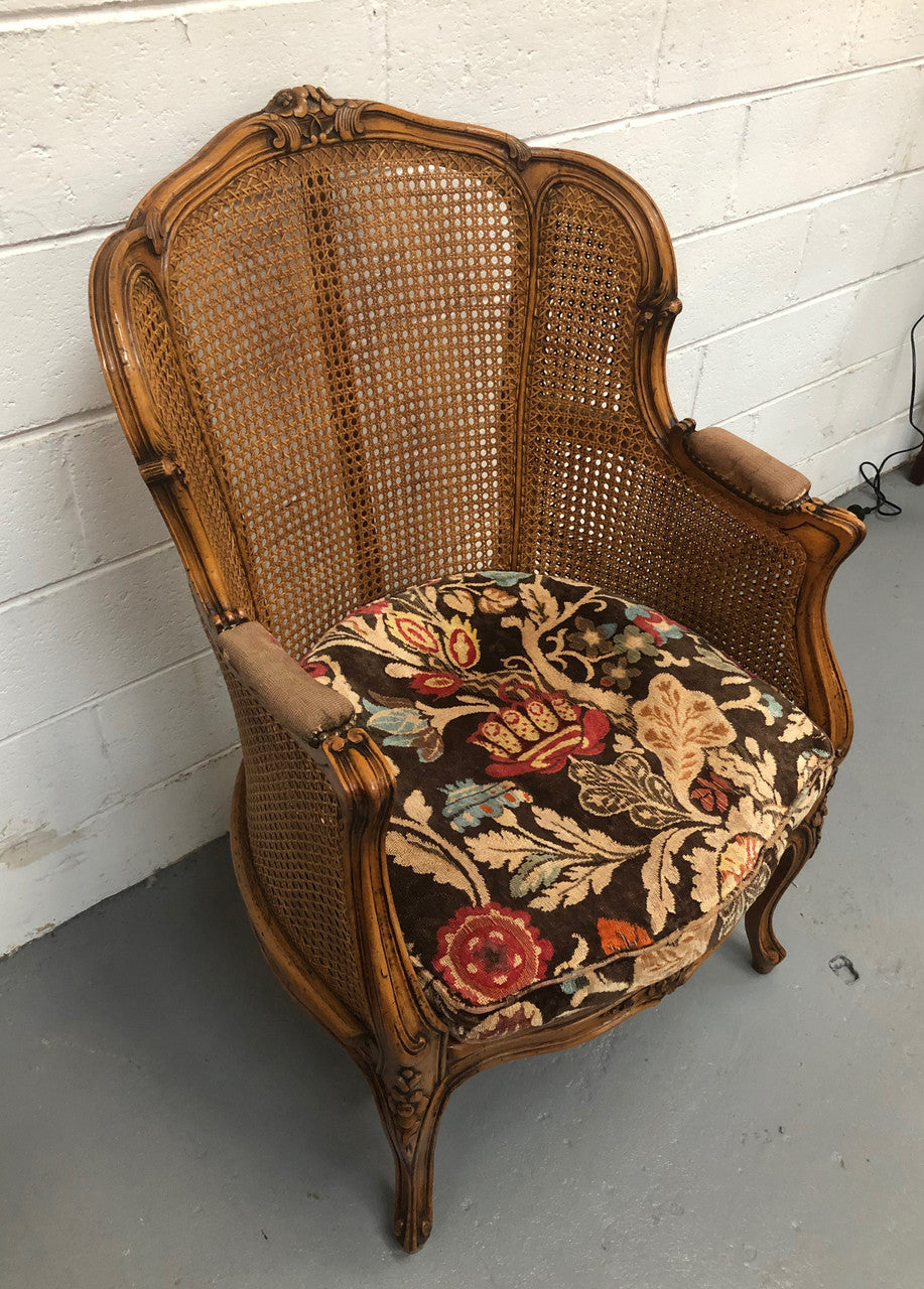 Antique French Cane Armchair