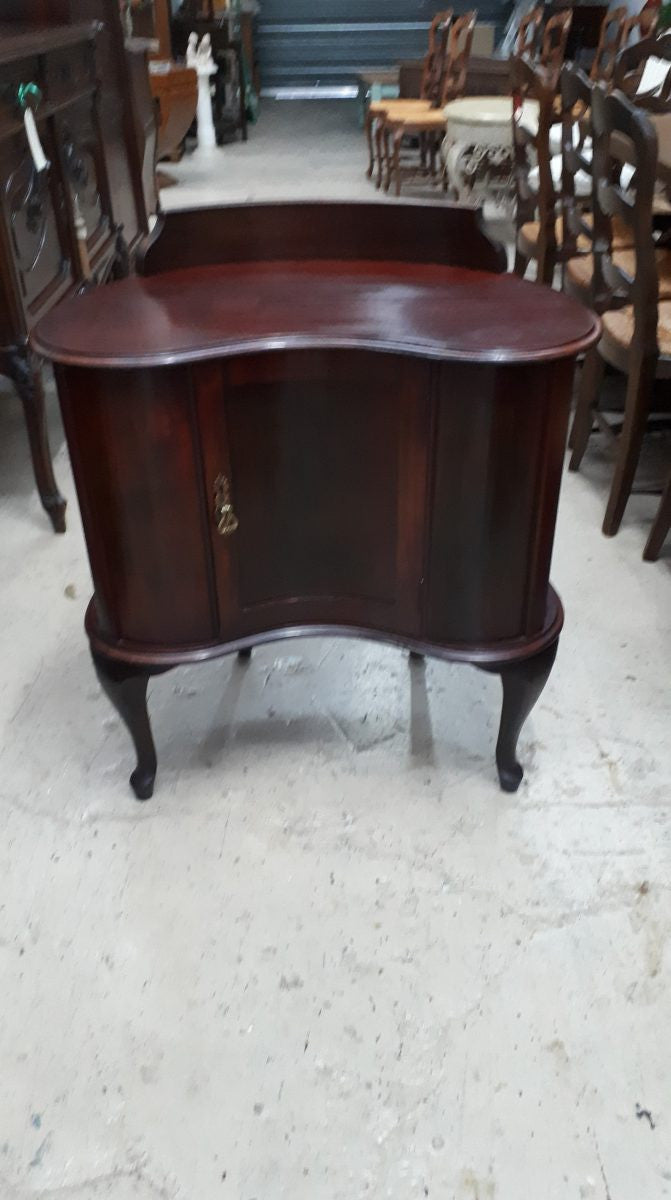 A Period Mahogany Kidney Shaped Multi Purpose Cabinet