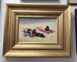 Framed Beach Oil On Board Painting By David Chen | Antique & Vintage | Moonee Ponds Antiques | Australia Wide Delivery