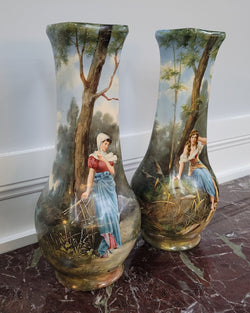 Pair of Victorian Decorative Vases Depicting Women | Antique & Vintage | Moonee Ponds Antiques | Australia Wide Delivery