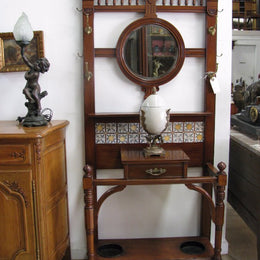 English Walnut Hall Stand