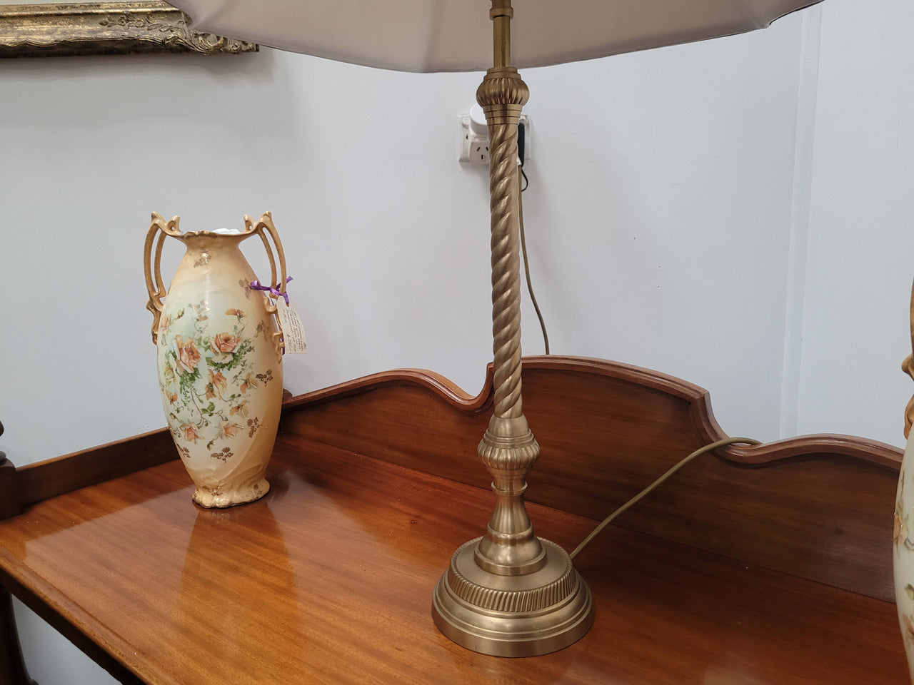 Gold coloured “Laura Ashley” lamp base with gold shade. It is in good original condition please view photos as they help form part of the description.