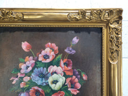 French "Floral Arrangement" Oil On Canvas Painting With Gilt Frame | Antique & Vintage | Moonee Ponds Antiques | Australia Wide Delivery