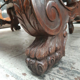 French Oak Spanish Style Parquetry Top Extension Table