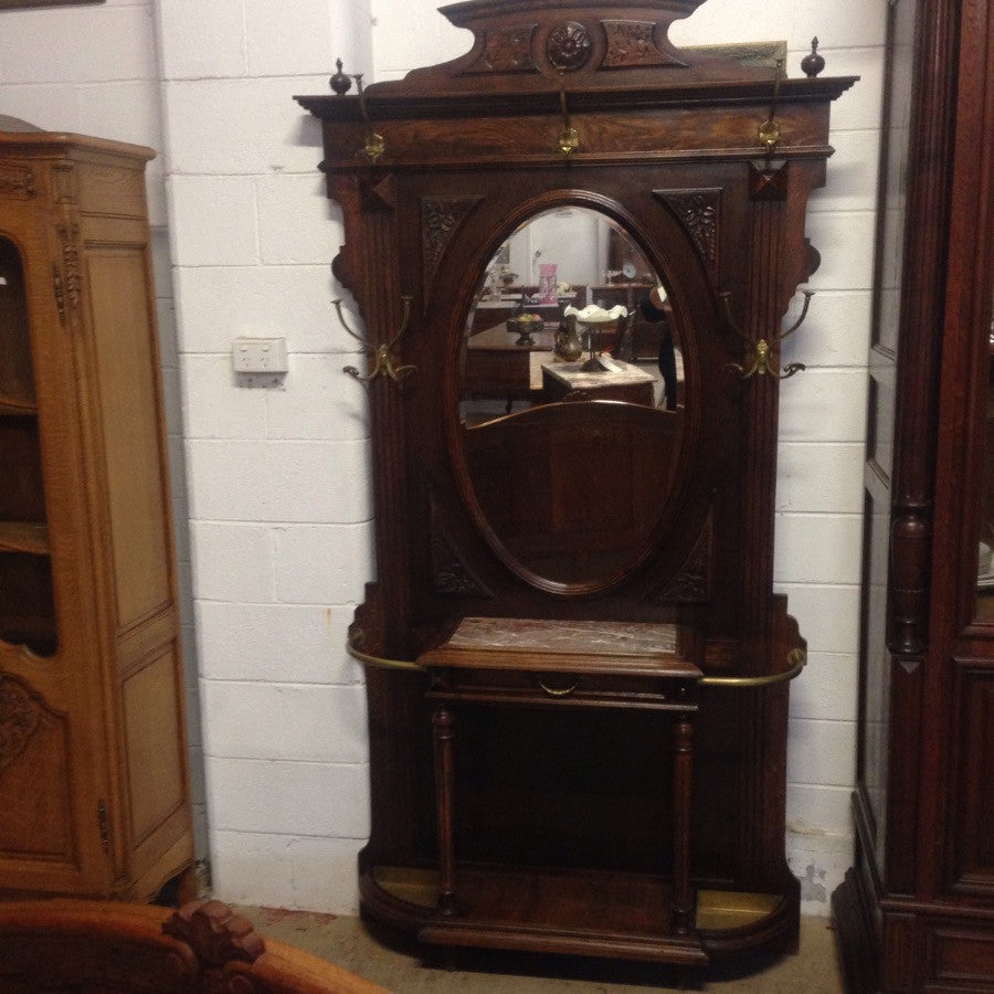 French Provincial Oak Hall Stand