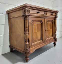 Stunning French Walnut Henry II Style Marble Top Side Cabinet | Antique & Vintage | Moonee Ponds Antiques | Australia Wide Delivery
