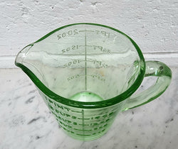 Vintage Green Depression Glass Measuring Jug | Antique & Vintage | Moonee Ponds Antiques | Australia Wide Delivery