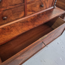 Rare Georgian Flame Mahogany Miniature Chest on Chest