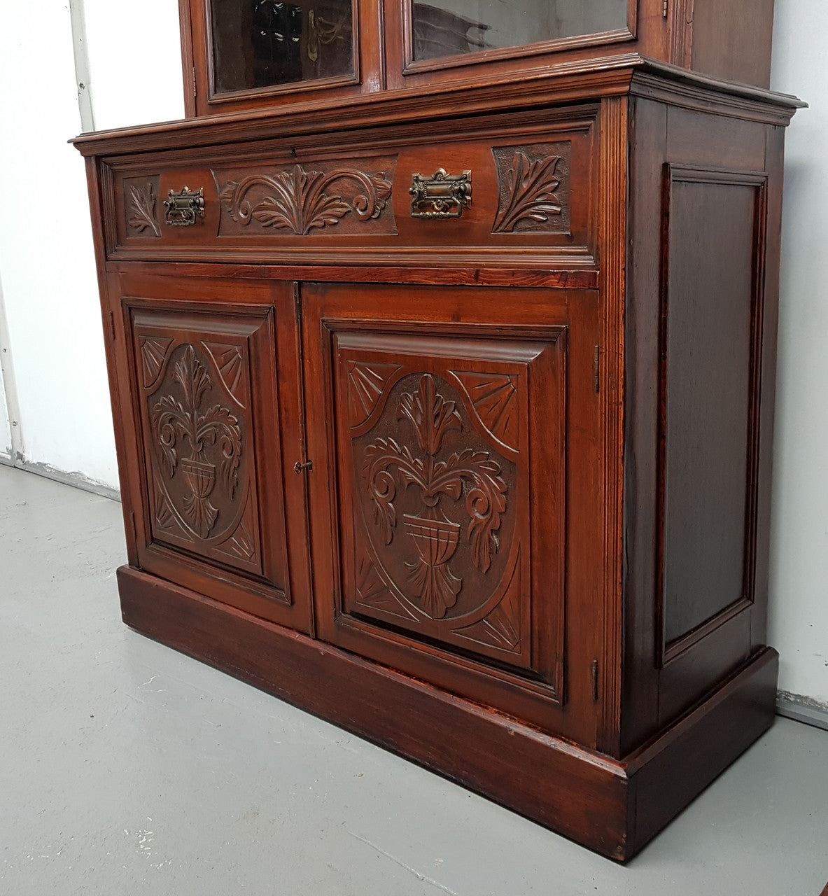Walnut Edwardian Bookcase With Pull Out Secretaire | Antique & Vintage | Moonee Ponds Antiques | Australia Wide Delivery