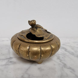 Antique Chinese Brass 3 Legged Incense Burner