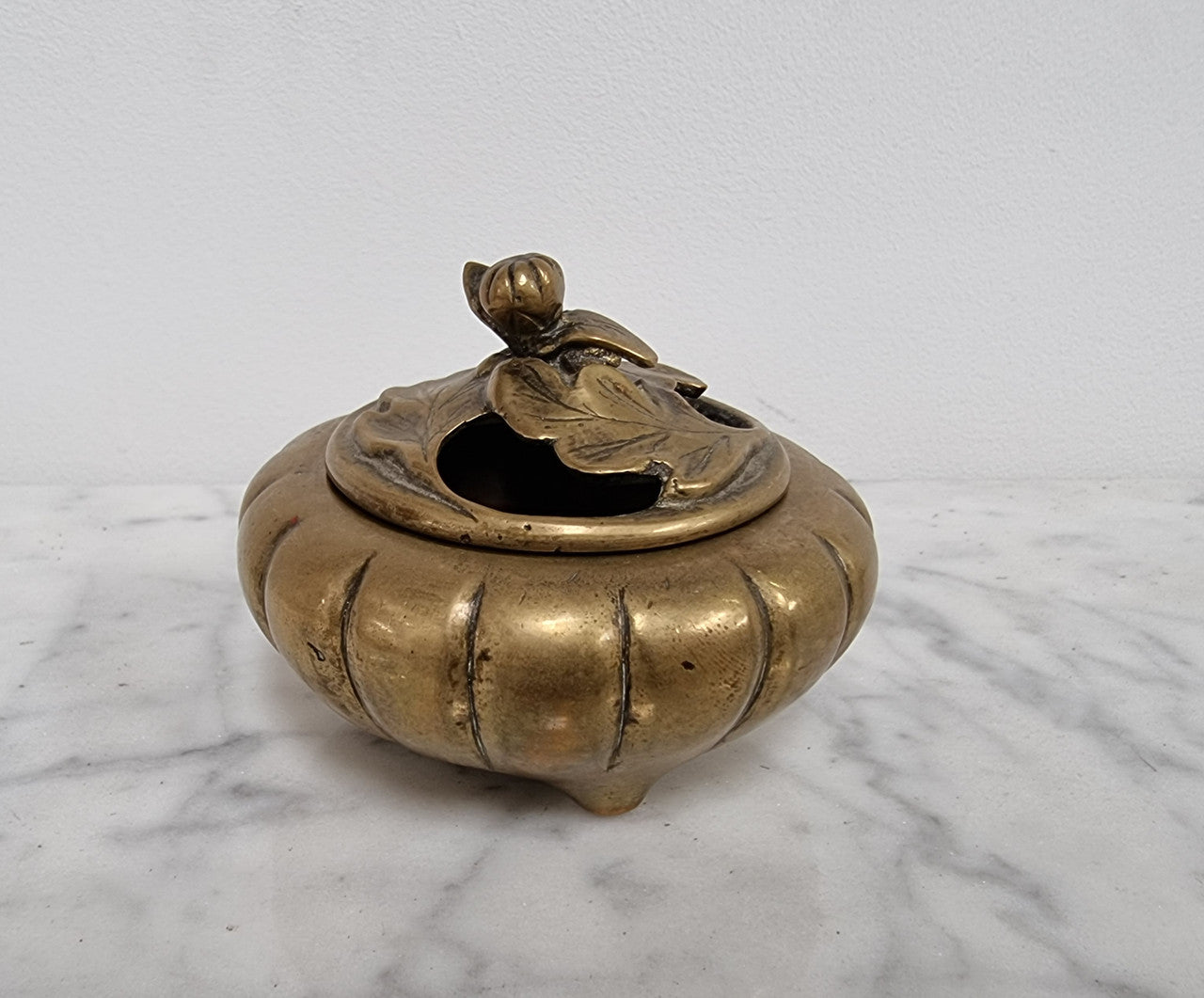 Antique Chinese Brass 3 Legged Incense Burner