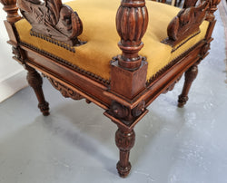 Beautifully Carved French Walnut Corner Chair With Upholstered Seat | Antique & Vintage | Moonee Ponds Antiques | Australia Wide Delivery