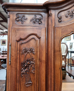 French Walnut Louis XV Style Three Door Armoire With Adjustable Shelves | Antique & Vintage | Moonee Ponds Antiques | Australia Wide Delivery