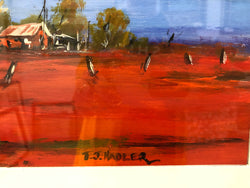 Terrence John Hadler "Wedgetail Over Euston Station" Framed Under Glass | Antique & Vintage | Moonee Ponds Antiques | Australia Wide Delivery