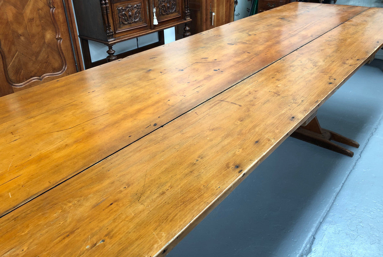 Australian Pine Trestle Style Table | Antique & Vintage | Moonee Ponds Antiques | Australia Wide Delivery