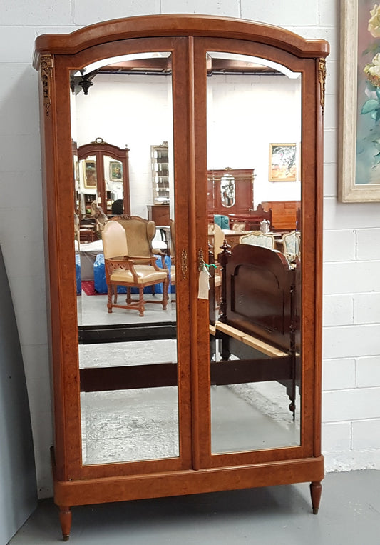 French Burr Walnut Armoire/Wardrobe