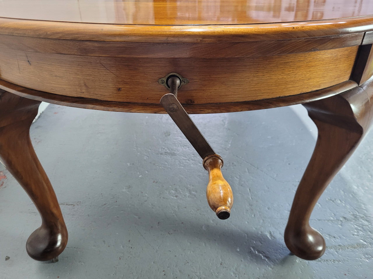 Period blackwood two leaf extension table. It can comfortably sit six people and eight when extend. It is in good original detailed condition.