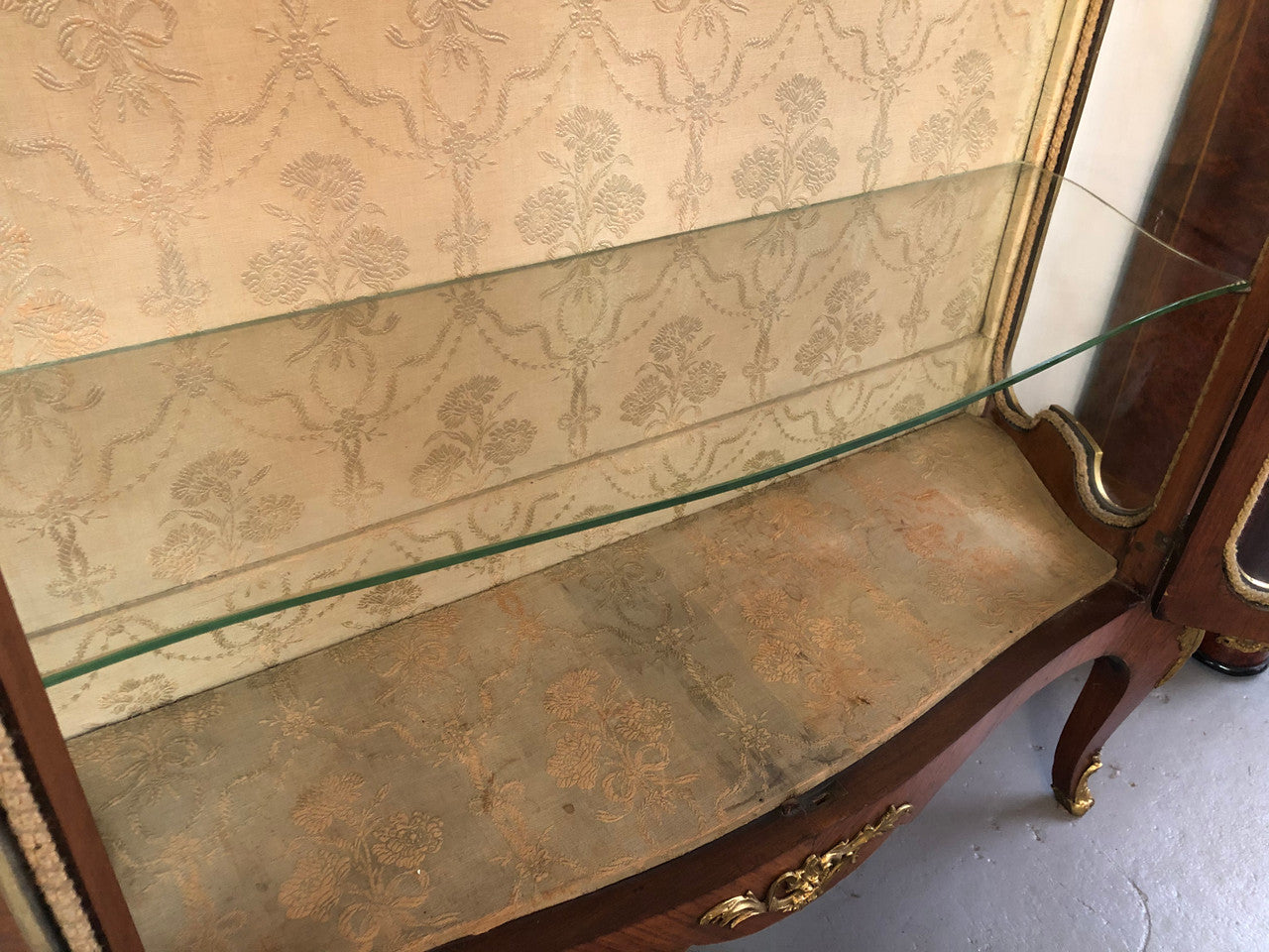 19th Century Ornate French Walnut Marquetry Inlay Display Cabinet | Antique & Vintage | Moonee Ponds Antiques | Australia Wide Delivery