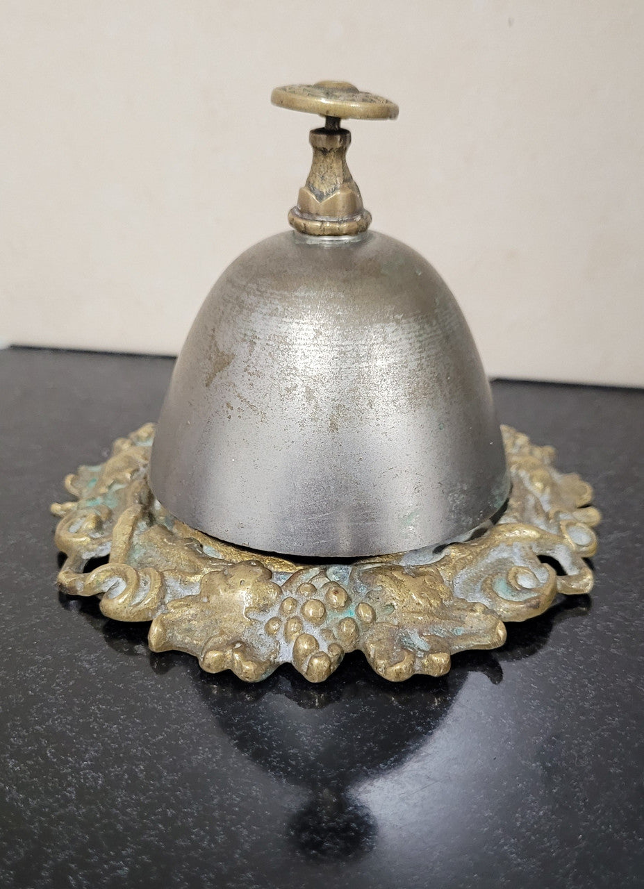 Vintage Brass & White Metal Store Counter Bell