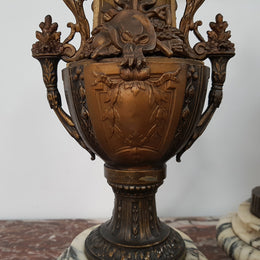 French Three Piece Clock Set Of Women And Cupid