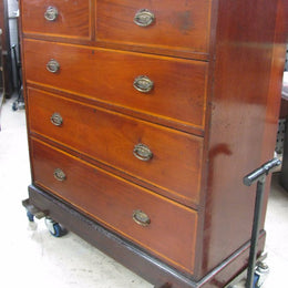 Large Inlaid Mahogany Chest of Drawers