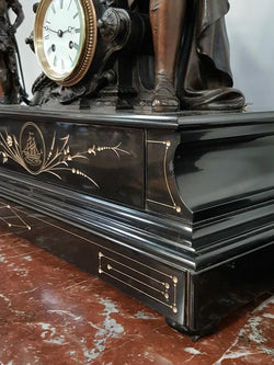 French 19th Century Three Piece Figural Clock Set | Antique & Vintage | Moonee Ponds Antiques | Australia Wide Delivery