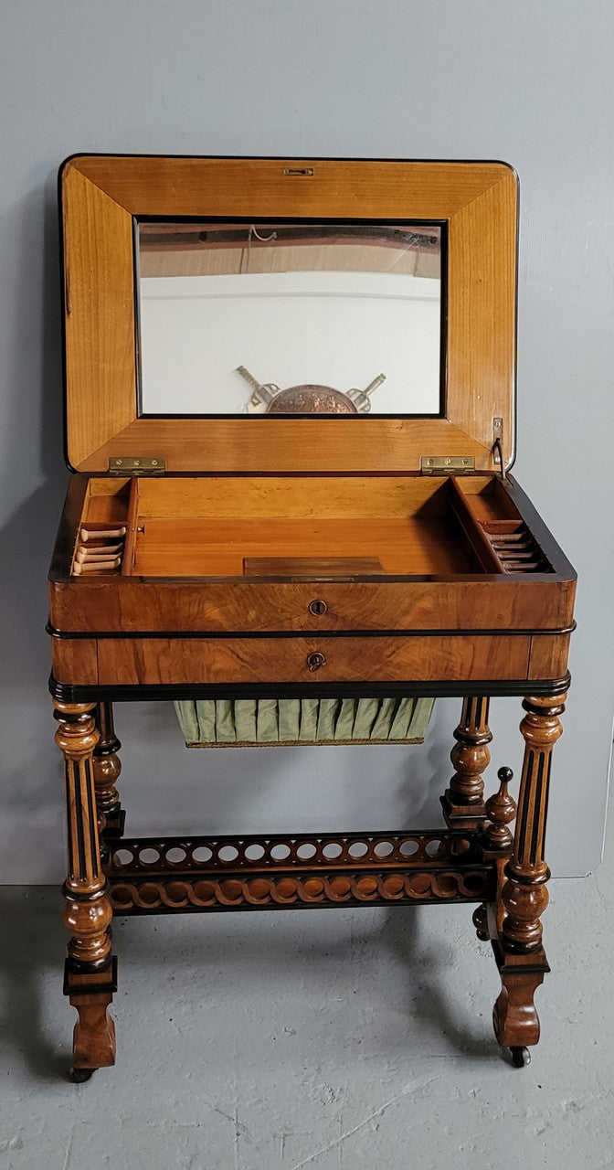 French 19th Century Mahogany & Ebonised Sewing-Work Table | Antique & Vintage | Moonee Ponds Antiques | Australia Wide Delivery