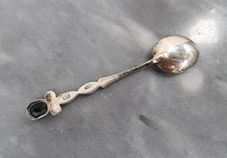 "Prouds" Australian Silver Arts & Crafts Opal Spoon | Antique & Vintage | Moonee Ponds Antiques | Australia Wide Delivery