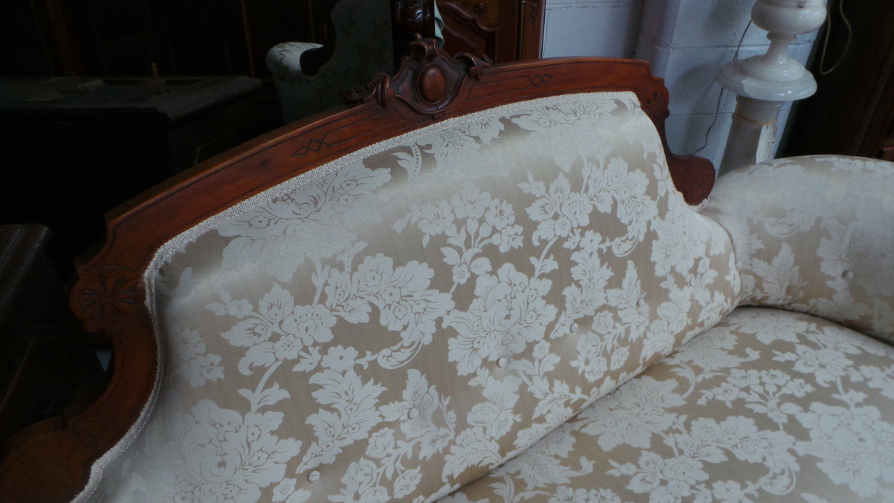 Antique Edwardian Walnut Double Ended Chaise Lounge | Antique & Vintage | Moonee Ponds Antiques | Australia Wide Delivery
