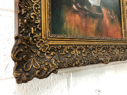 French Signed Floral Oil on Canvas Painting of Roses | Antique & Vintage | Moonee Ponds Antiques | Australia Wide Delivery