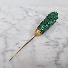 Art Deco Green Hat Pin