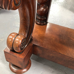 Antique French Flame Mahogany Console Table