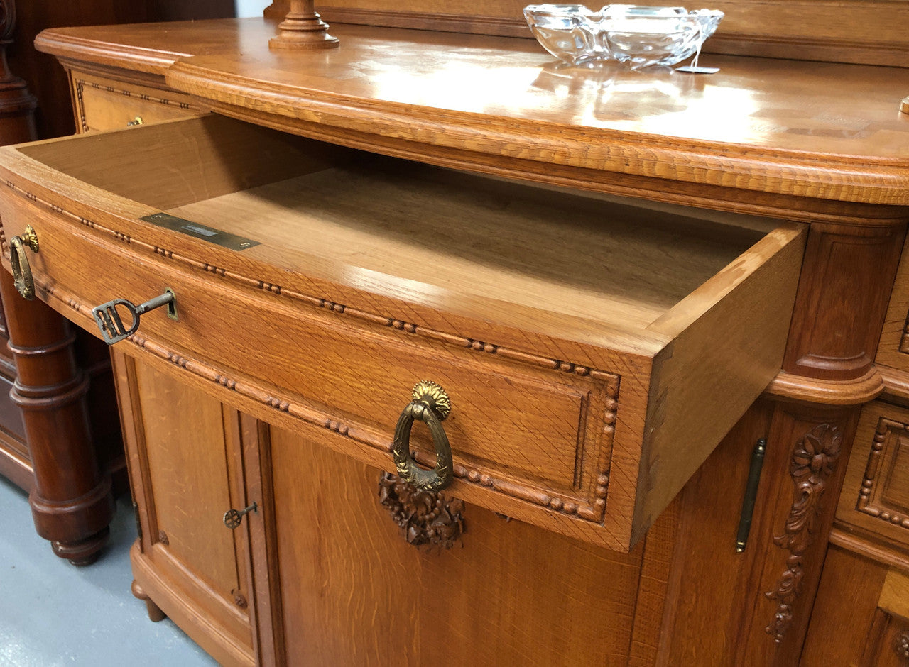 Beautiful French Oak Louis XVI Style Carved Buffet | Antique & Vintage | Moonee Ponds Antiques | Australia Wide Delivery